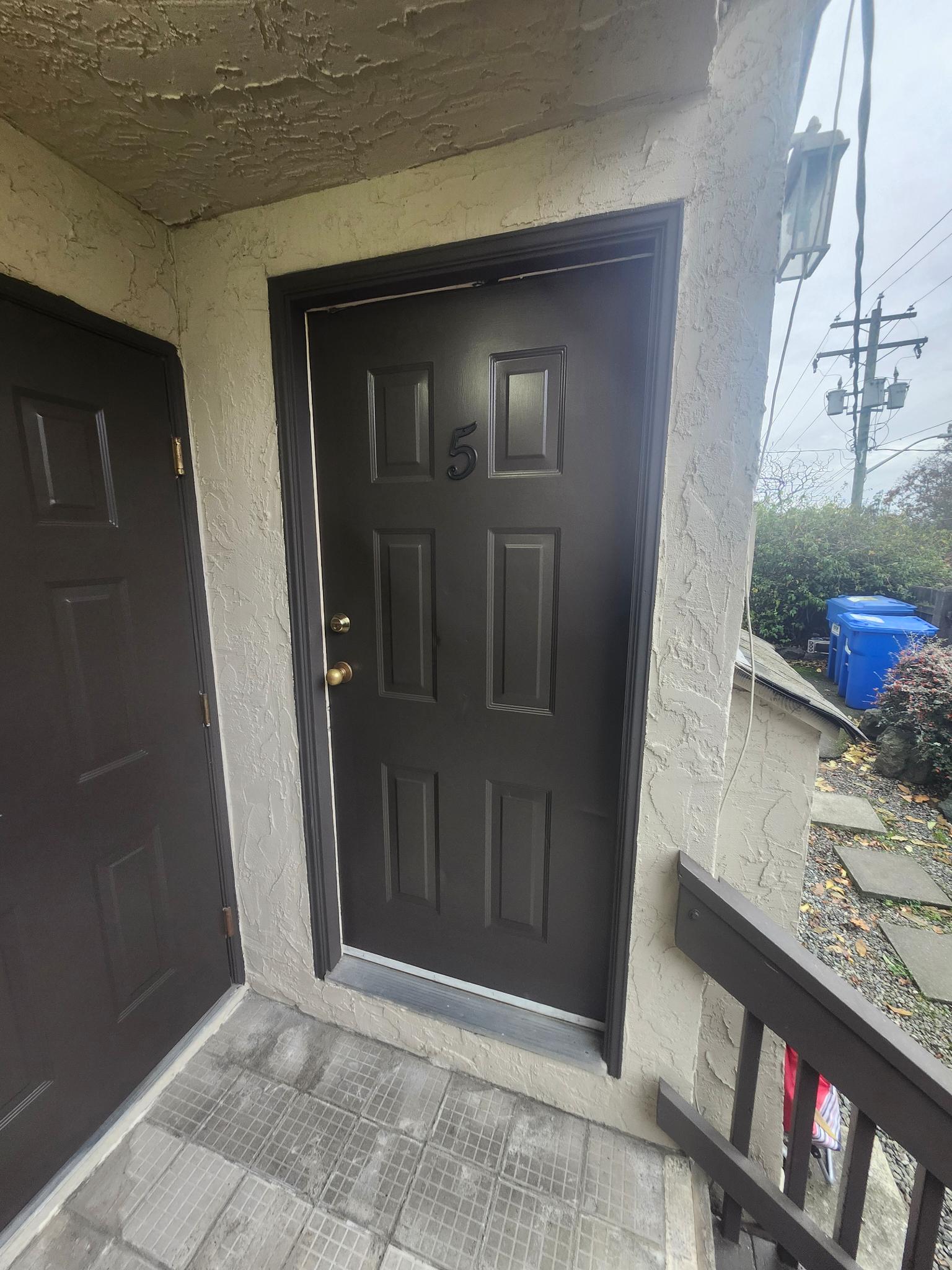 Freshly painted front door — Victoria BC