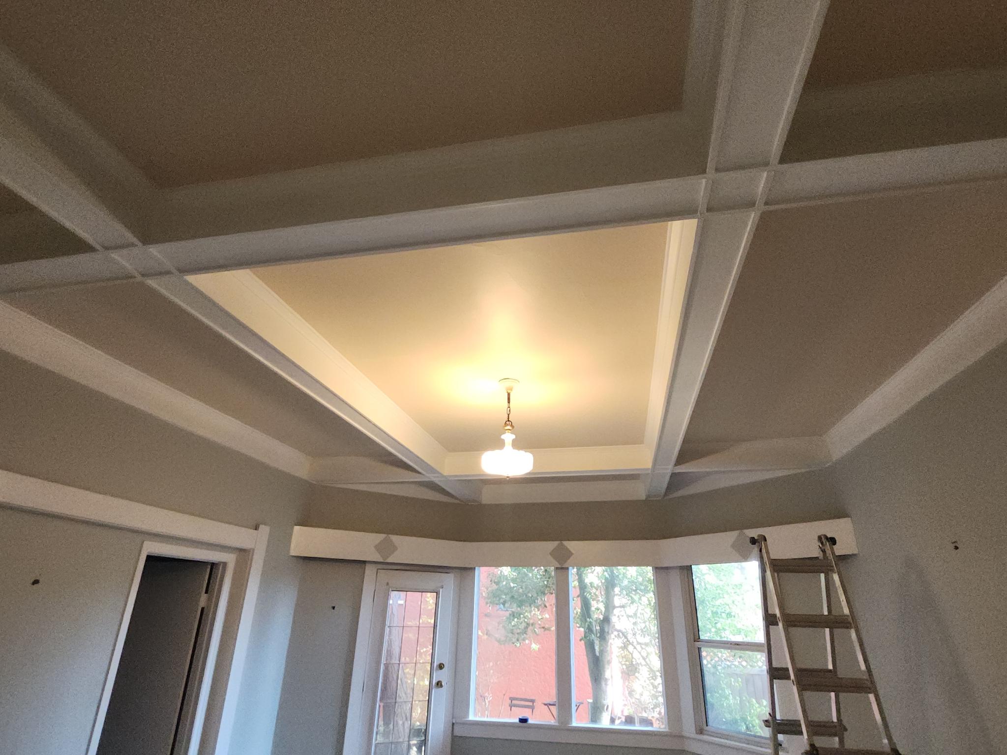 Interior painting - coffered ceiling Victoria BC